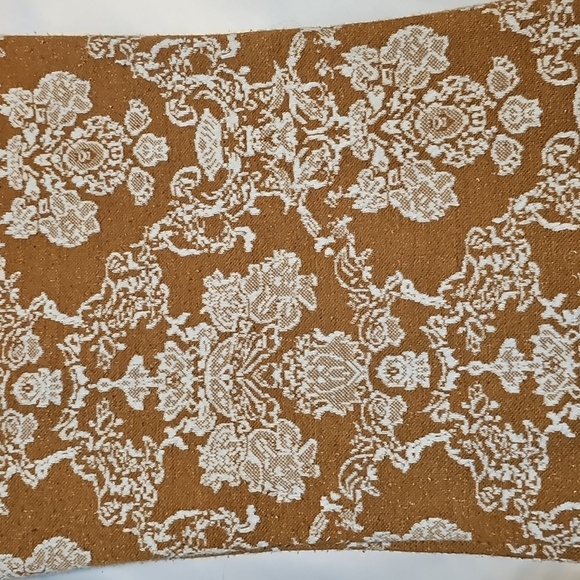 Industry Republic Clothing Slip On Tan/Cream Stretch Bell Bottom Damask Pants - Picture 4 of 5